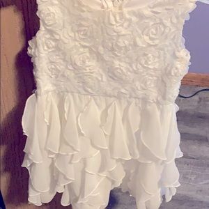 White little girls size 4 flower girl dress